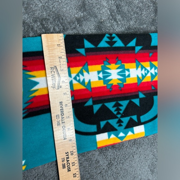 Fleece Reversible Multicolored Native American Inspired Scarf - Picture 3 of 3